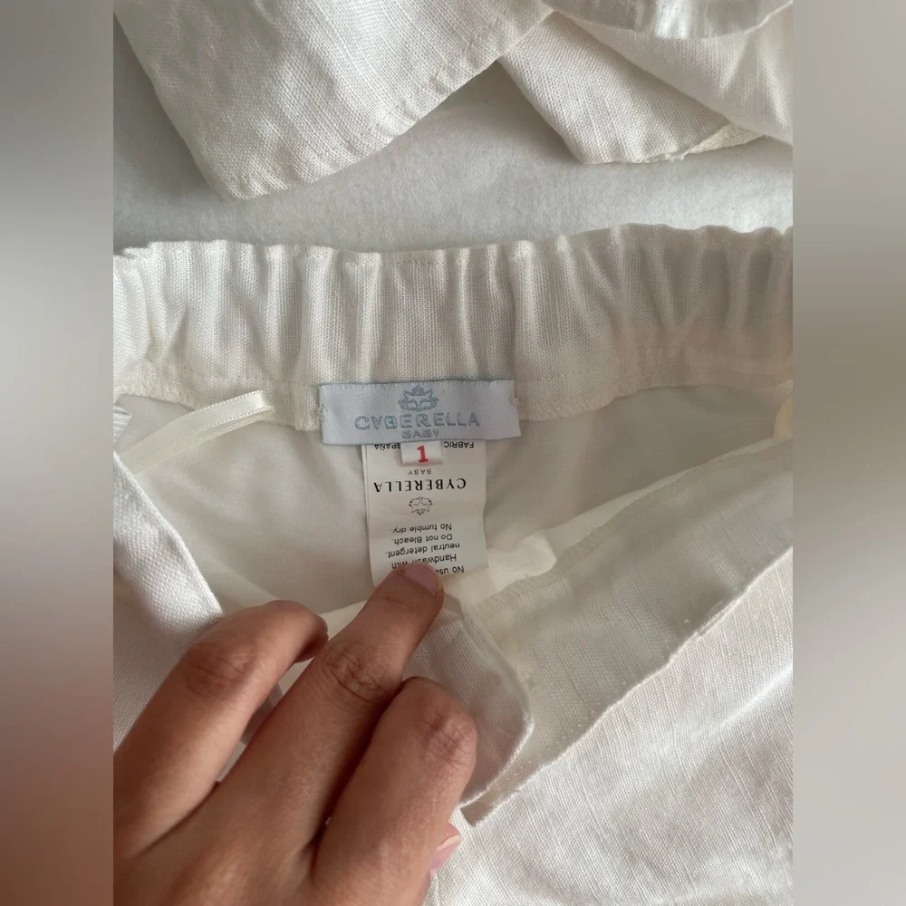 CYBERELLA BABY White Matching Linen Set